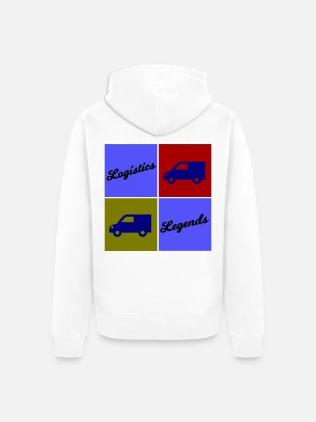 Logistik Legenden Quadrant - Unisex Premium Bio Zip Hoodie - Weiß