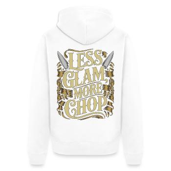 Sous Chef Less Glam More Chop Executive Chef - Unisex Premium Bio Zip Hoodie - Weiß - Hinten - Thijin (182cm)