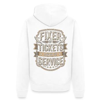 Sous Chef Fixer Of Tickets Culinary Professional - Unisex Premium Bio Zip Hoodie - Weiß - Hinten - Thijin (182cm)