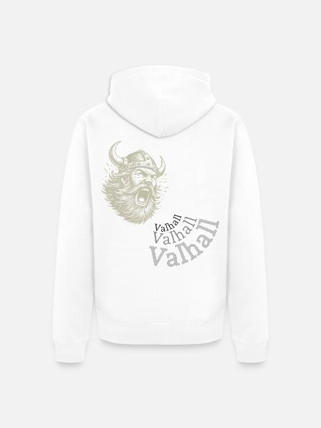 Valhalla Calling – Viking Warrior - Unisex Premium Bio Zip Hoodie - Weiß
