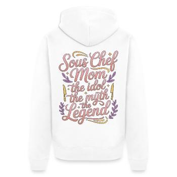 Sous Chef Mom The Idol The Myth The Line Chef - Unisex Premium Bio Zip Hoodie - Weiß - Hinten - Thijin (182cm)