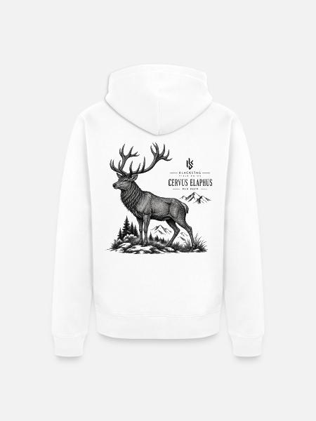 Hirsch  - Unisex Premium Bio Zip Hoodie - Weiß