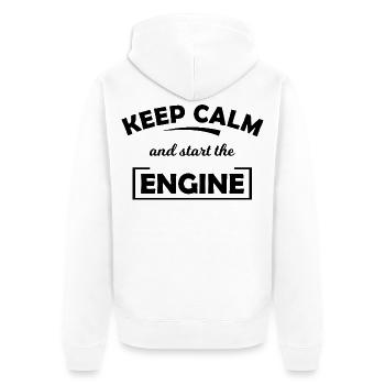 Motorsport Freunde - Unisex Premium Bio Zip Hoodie - Weiß - Hinten - Thijin (182cm)