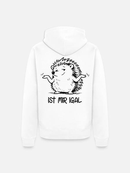 Igel - ist mir igal - Unisex Premium Bio Zip Hoodie - Weiß