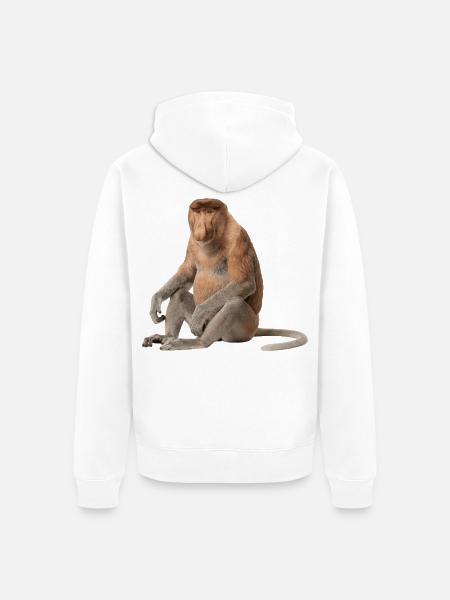 Nasenaffe - Unisex Premium Bio Zip Hoodie - Weiß