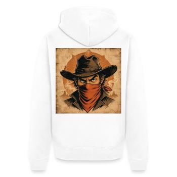 Westlicher Schatten in Bandana - Unisex Premium Bio Zip Hoodie - Weiß - Hinten - Thijin (182cm)