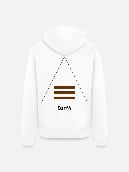 Erde Element Symbol Alchemie Wicca - Unisex Premium Bio Zip Hoodie - Weiß