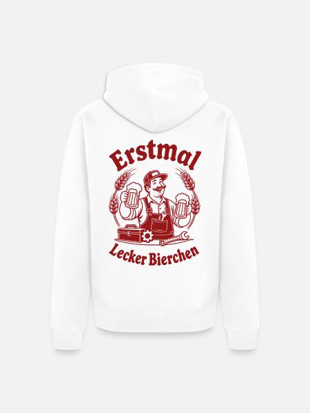 Handwerker Bier Spruch - Unisex Premium Bio Zip Hoodie - Weiß