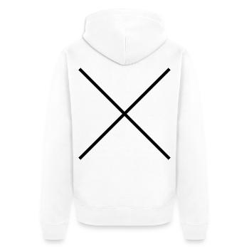 Kreuz dünn - Unisex Premium Bio Zip Hoodie - Weiß - Hinten - Thijin (182cm)