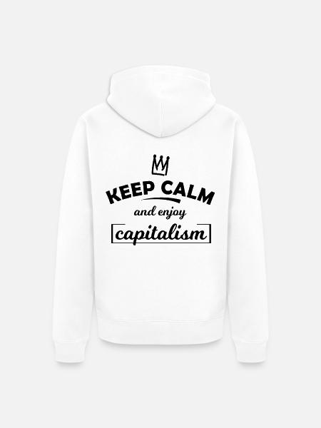 Die Krone des Kapitalismus - Unisex Premium Bio Zip Hoodie - Weiß