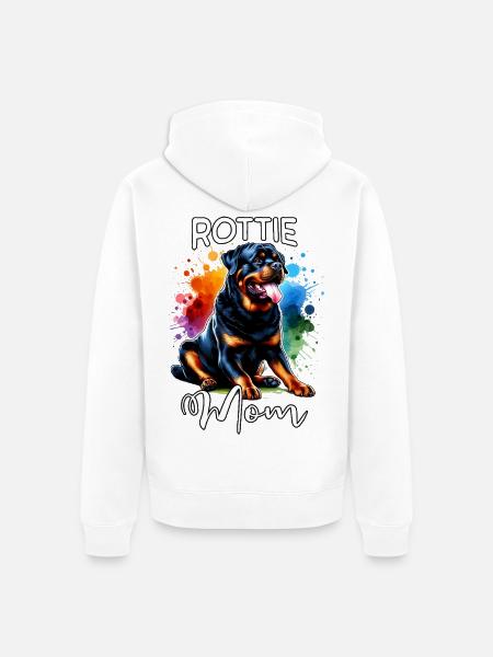 Rottweiler Mama - Unisex Premium Bio Zip Hoodie - Weiß