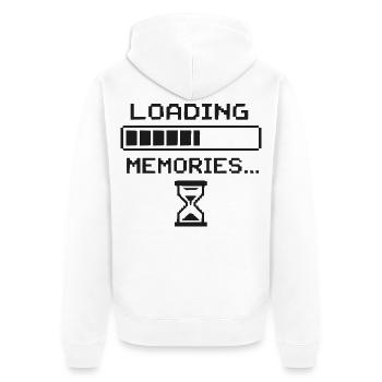 Ladeprozess Erinnerungen - Unisex Premium Bio Zip Hoodie - Weiß - Hinten - Thijin (182cm)