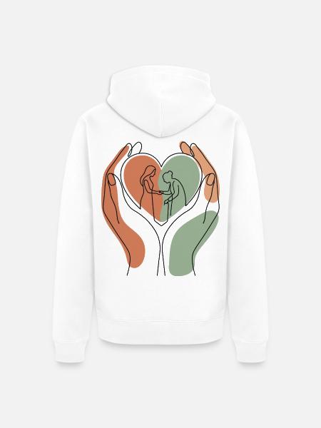 Liebevolle Altenpflege - Unisex Premium Bio Zip Hoodie - Weiß