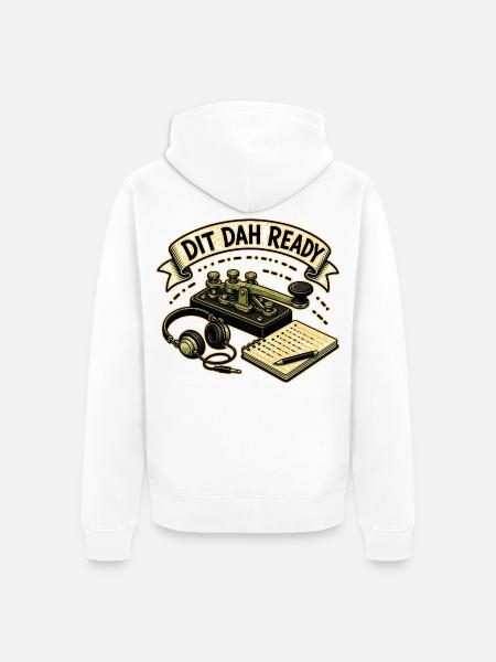 DIT DAH READY - Unisex Premium Bio Zip Hoodie - Weiß