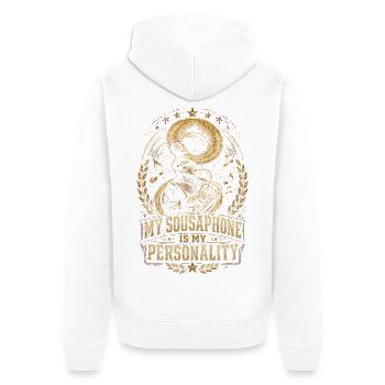 Spielmannszug My Sousaphone Is My Personality - Unisex Premium Bio Zip Hoodie - Weiß - Hinten - Thijin (182cm)