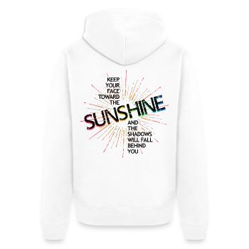 Sunshine - Unisex Premium Bio Zip Hoodie - Weiß - Hinten - Thijin (182cm)