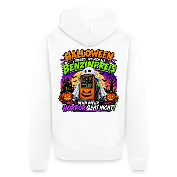 Halloween Benzinpreis Spuk - Unisex Premium Bio Zip Hoodie - Weiß - Hinten - Thijin (182cm)