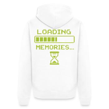 Ladezeiten der Erinnerungen - Unisex Premium Bio Zip Hoodie - Weiß - Hinten - Thijin (182cm)