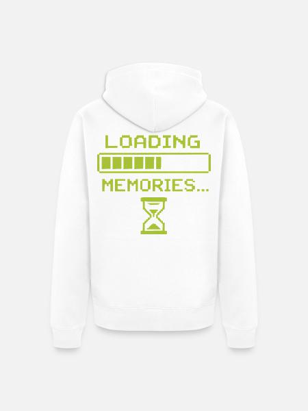 Ladezeiten der Erinnerungen - Unisex Premium Bio Zip Hoodie - Weiß
