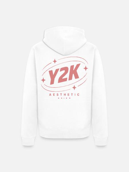 Y2K Ästhetik Pastellstern Logo - Unisex Premium Bio Zip Hoodie - Weiß