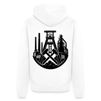 Bergbau Zeche  - Unisex Premium Bio Zip Hoodie - Weiß - Hinten - Thijin (182cm)