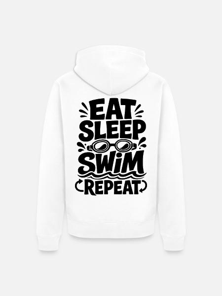 Schwimmen - Unisex Premium Bio Zip Hoodie - Weiß