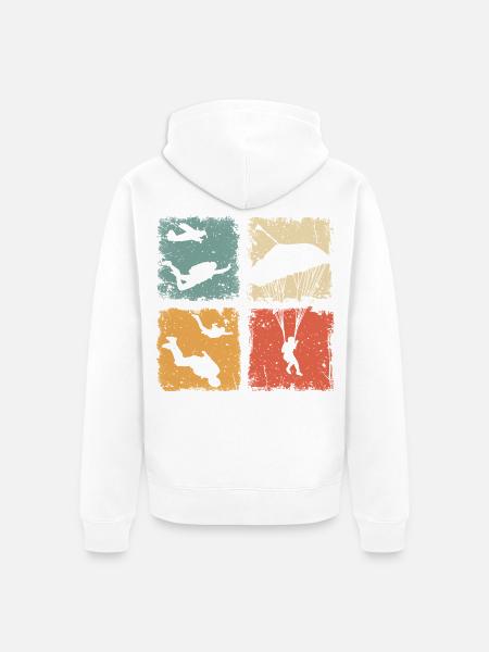 Fallschirmspringen Absprung Freifall Fallschirm - Unisex Premium Bio Zip Hoodie - Weiß