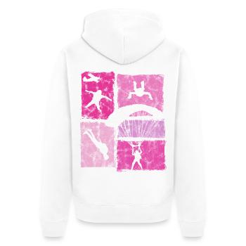 Fallschirmspringer Freifall Fallschirm Extremsport - Unisex Premium Bio Zip Hoodie - Weiß - Hinten - Thijin (182cm)