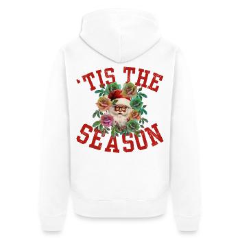 Es ist die Saison - Unisex Premium Bio Zip Hoodie - Weiß - Hinten - Thijin (182cm)