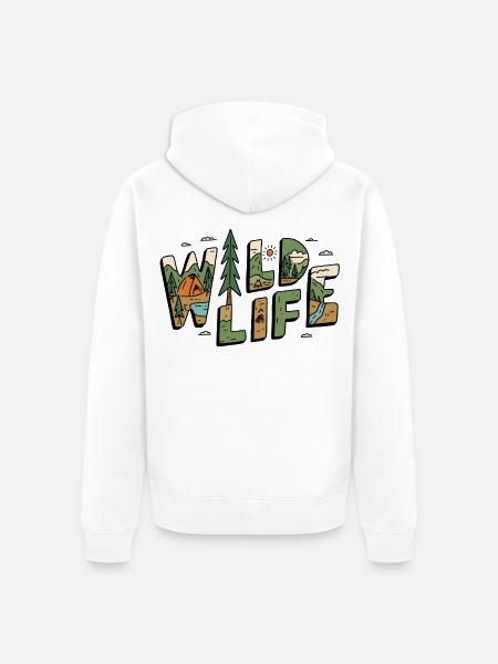 Wild life - Unisex Premium Bio Zip Hoodie - Weiß
