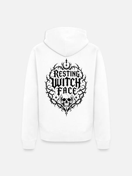 Resting Witch Face - Unisex Premium Bio Zip Hoodie - Weiß