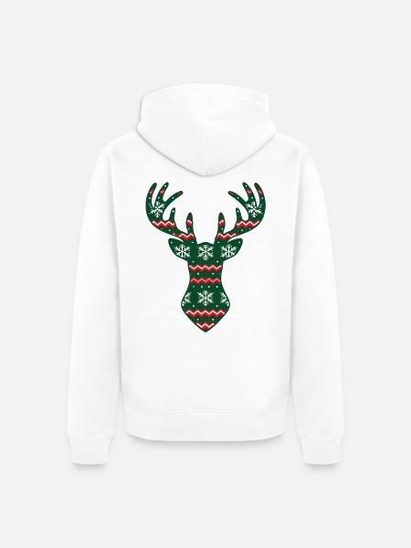 Strick Hirsch - Unisex Premium Bio Zip Hoodie - Weiß