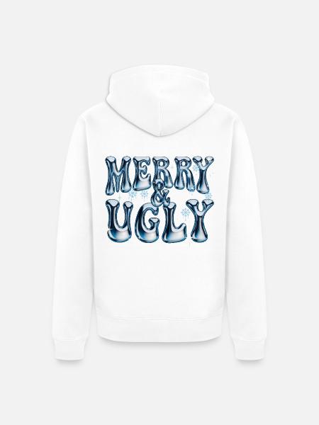 Merry and Ugly - Unisex Premium Bio Zip Hoodie - Weiß