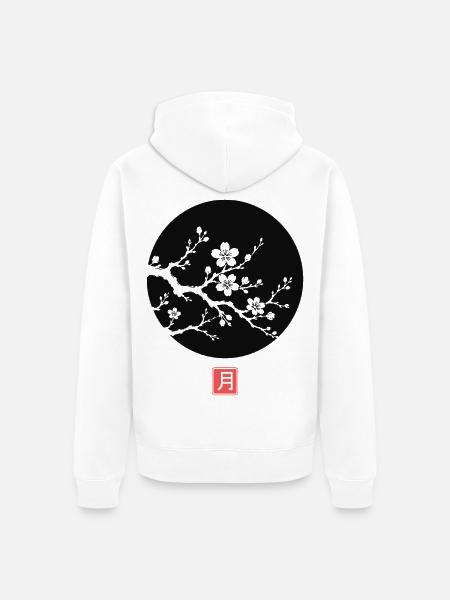 Sakura Flower Kanji Japanese - Unisex Premium Bio Zip Hoodie - Weiß