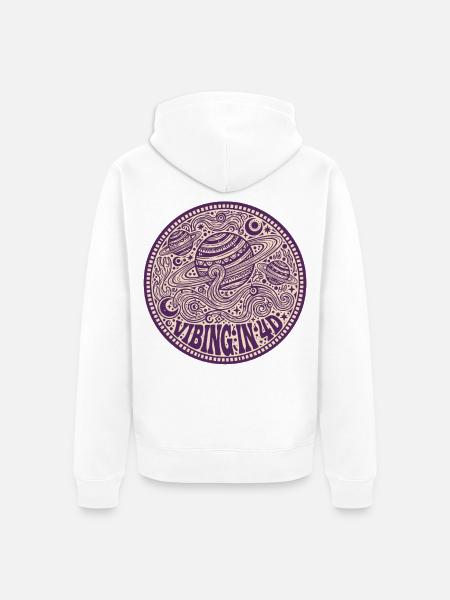 Lebendig in 4D-Hippie-Musik, psychedelischer Rave-Goa-Trance - Unisex Premium Bio Zip Hoodie - Weiß