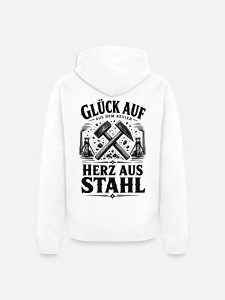 Ruhrpott Glück Auf - Unisex Premium Bio Zip Hoodie - Weiß
