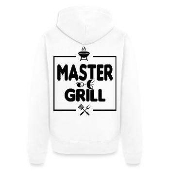 Master of Grill Grillsprüche Chef BBQ Grillparty - Unisex Premium Bio Zip Hoodie - Weiß - Hinten - Thijin (182cm)