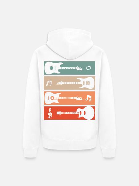 Lustiges Musiker - Unisex Premium Bio Zip Hoodie - Weiß