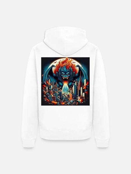 Gorilla Apokalypse - Unisex Premium Bio Zip Hoodie - Weiß