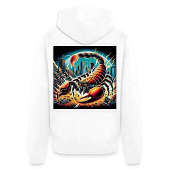 Scorpion Apocalypse - Unisex Premium Bio Zip Hoodie - Weiß - Hinten - Thijin (182cm)
