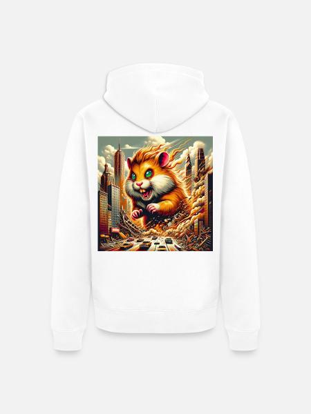 Horror Meerschwein - Unisex Premium Bio Zip Hoodie - Weiß