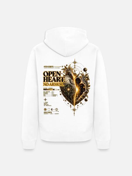 2618-3Y 3YE ABTEILUNG – OFFENES HERZ - Unisex Premium Bio Zip Hoodie - Weiß