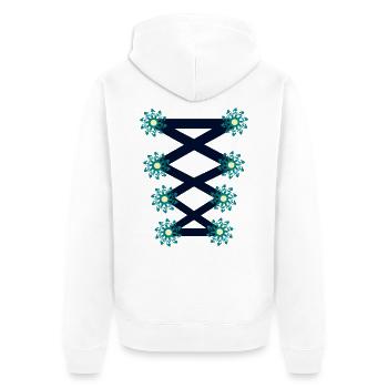 Dirndl - Unisex Premium Bio Zip Hoodie - Weiß - Hinten - Thijin (182cm)