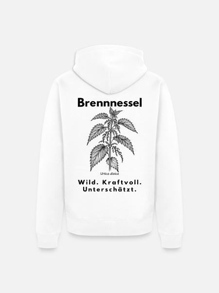 Brennnessel – Wild. Kraftvoll. Unterschätzt. - Unisex Premium Bio Zip Hoodie - Weiß