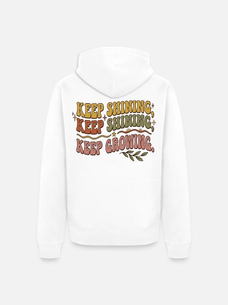 Keep Shining, Keep Growing Retro - Unisex Premium Bio Zip Hoodie - Weiß