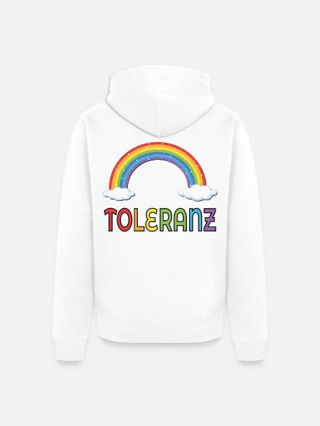 Toleranz Diversität - Unisex Premium Bio Zip Hoodie - Weiß