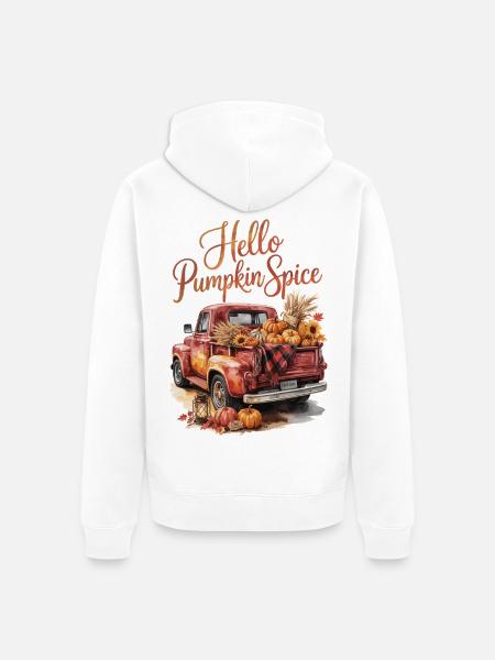 Hello Pumpkin Spice - Unisex Premium Bio Zip Hoodie - Weiß