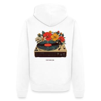 Old player - Unisex Premium Bio Zip Hoodie - Weiß - Hinten - Thijin (182cm)