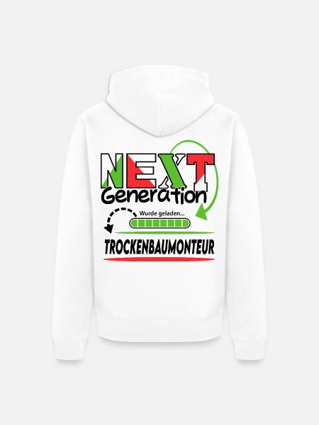 Trockenbaumonteur Next Generation Beruf Arbeit - Unisex Premium Bio Zip Hoodie - Weiß