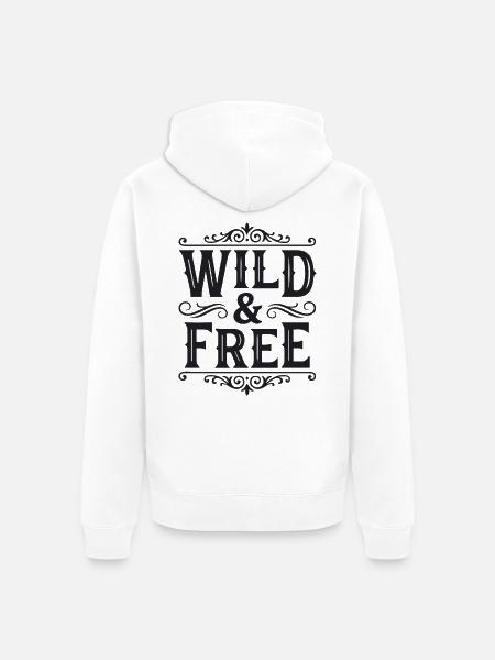 Wild and Free - Unisex Premium Bio Zip Hoodie - Weiß